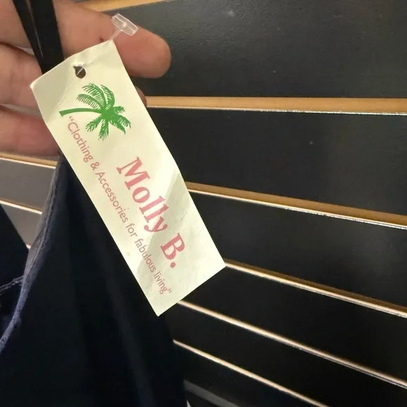 NWT Molly B Blue & White Silk Fit & Flare Dress 4 - Picture 4 of 4